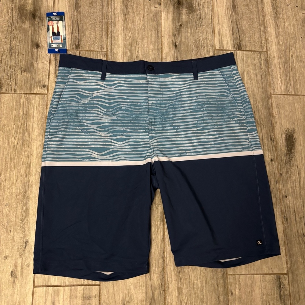 Mens Micros Blue Hybrid Shorts Size 36